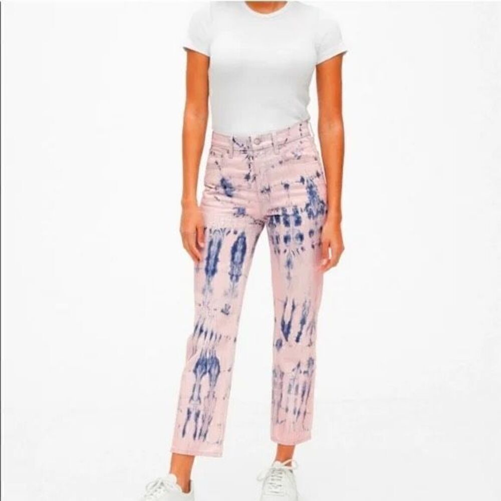 GAP | cheeky straight high rise light pink tie-dye jeans 12/31 NWT